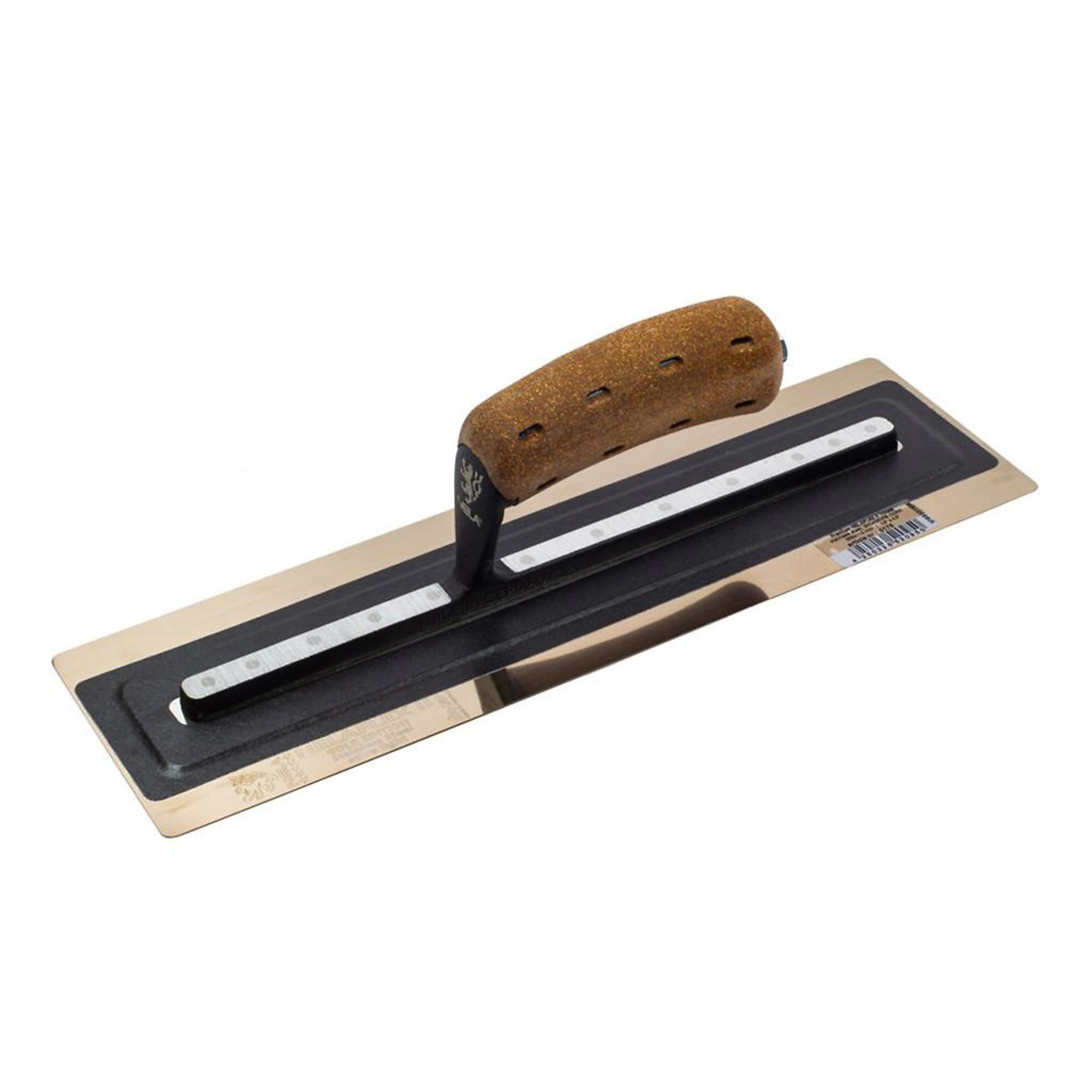 Nelaflex II Golden Stainless Steel Finishing Trowel — 18in. x 4.3in., Cork Handle, Model# NELSG218